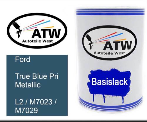 Ford, True Blue Pri Metallic, L2 / M7023 / M7029: 500ml Lackdose, von ATW Autoteile West.